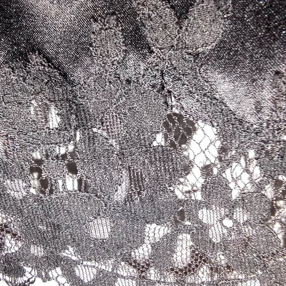 WHITE HOUSE BLACK MARKET SILK BUSTIER CAMISOLE EYELASH LACE THIN STRAPS BLACK XS - Picture 8 of 9